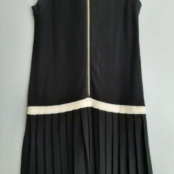 JUICY COUTURE 100% Wool Tennis Drop Waist Pleated Dress B&W Sz S - Picture 9 of 15
